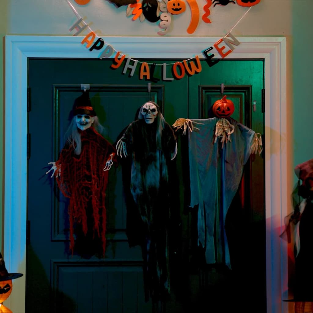 Fantôme Suspendu Halloween 3 pcs Noir 66 x 110 cm Polyester