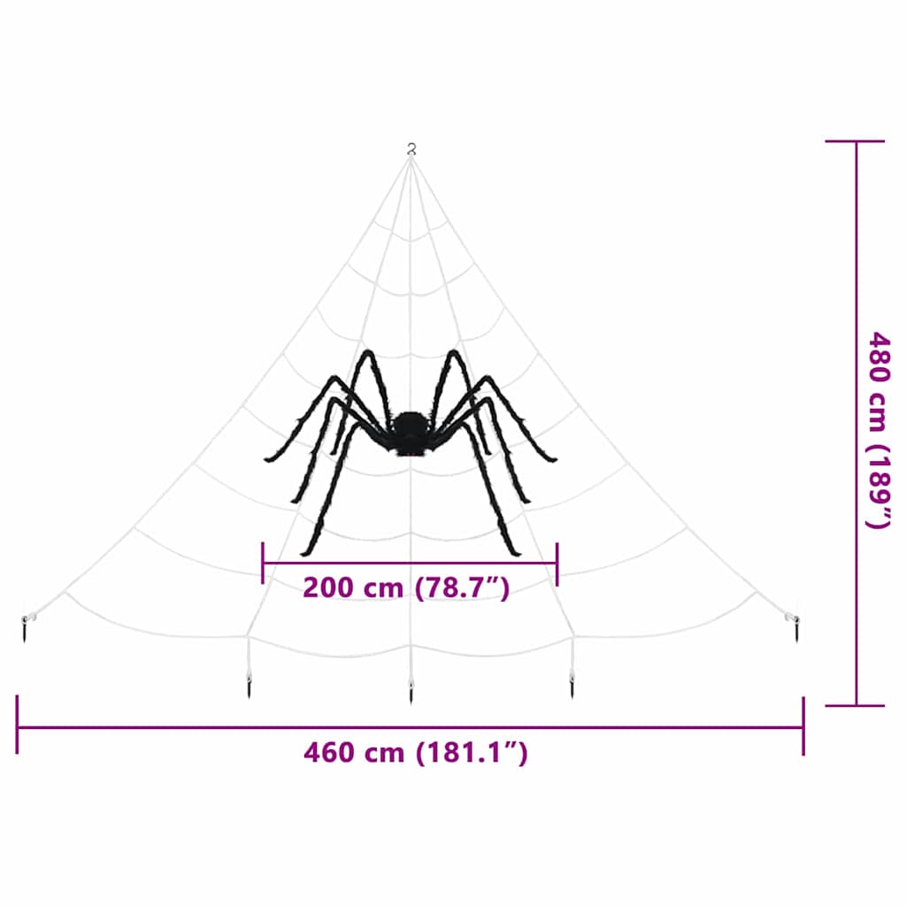 Décoration d'araignée d'Halloween avec toiles 2 pcs 200 cm - XIOS