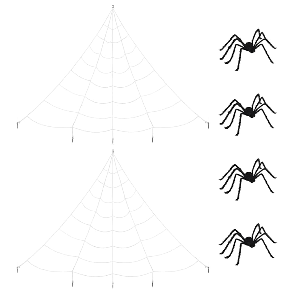 Décoration d'araignée d'Halloween avec toiles 4 pcs 150 cm