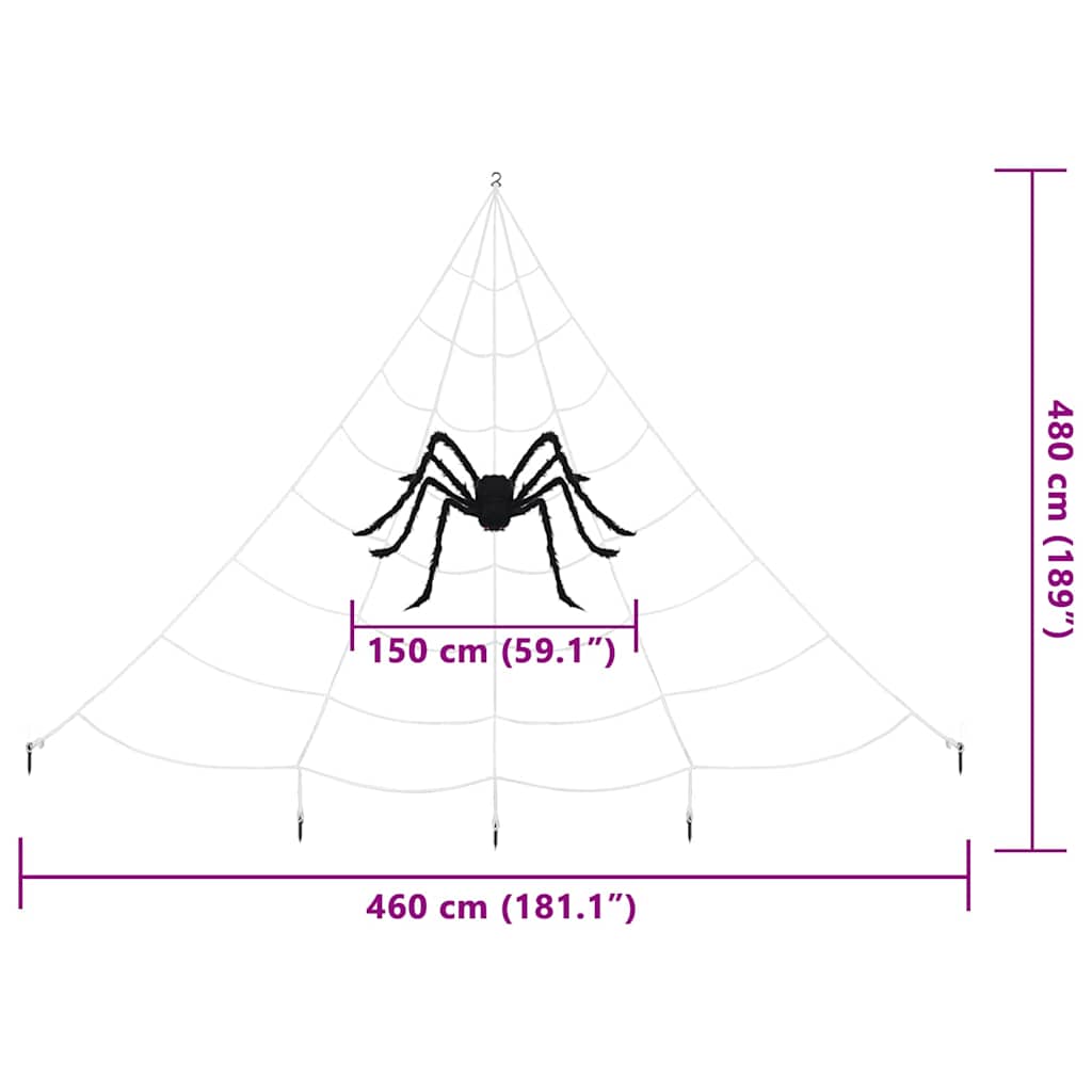 Décoration d'araignée d'Halloween avec toiles 4 pcs 150 cm - XIOS