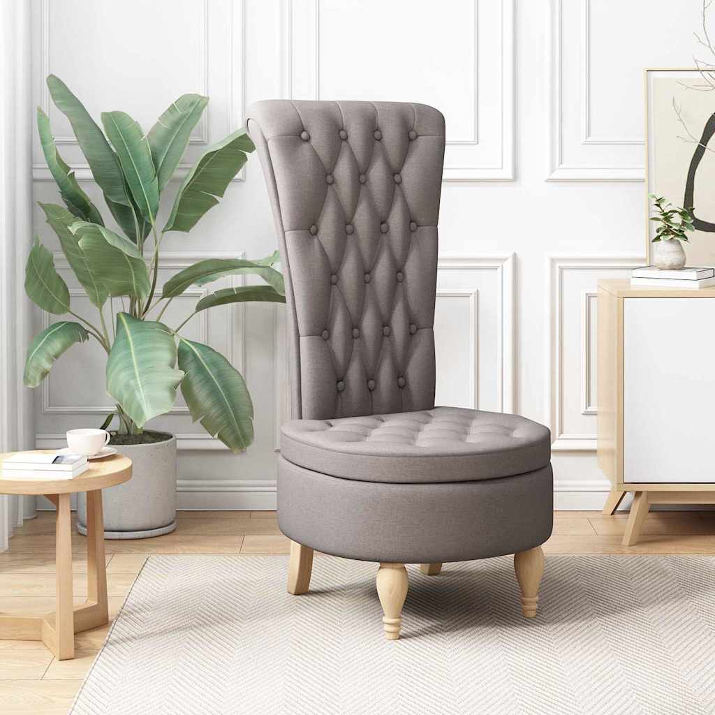 Fauteuil à pantoufle Taupe 56,5 x 70 x 110 cm tissu - XIOS