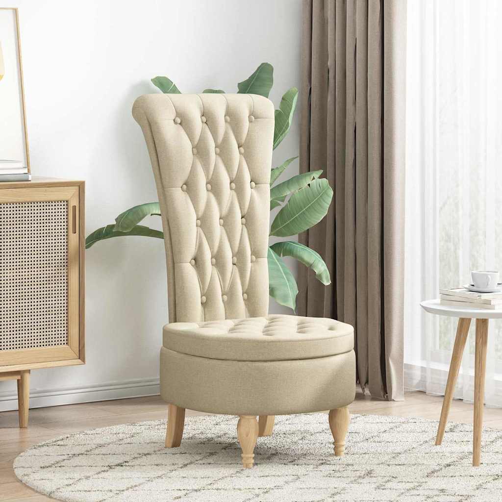 Fauteuil à pantoufle Crème 56,5 x 70 x 110 cm tissu - XIOS