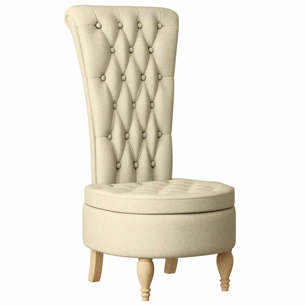 Fauteuil à pantoufle Crème 56,5 x 70 x 110 cm tissu - XIOS