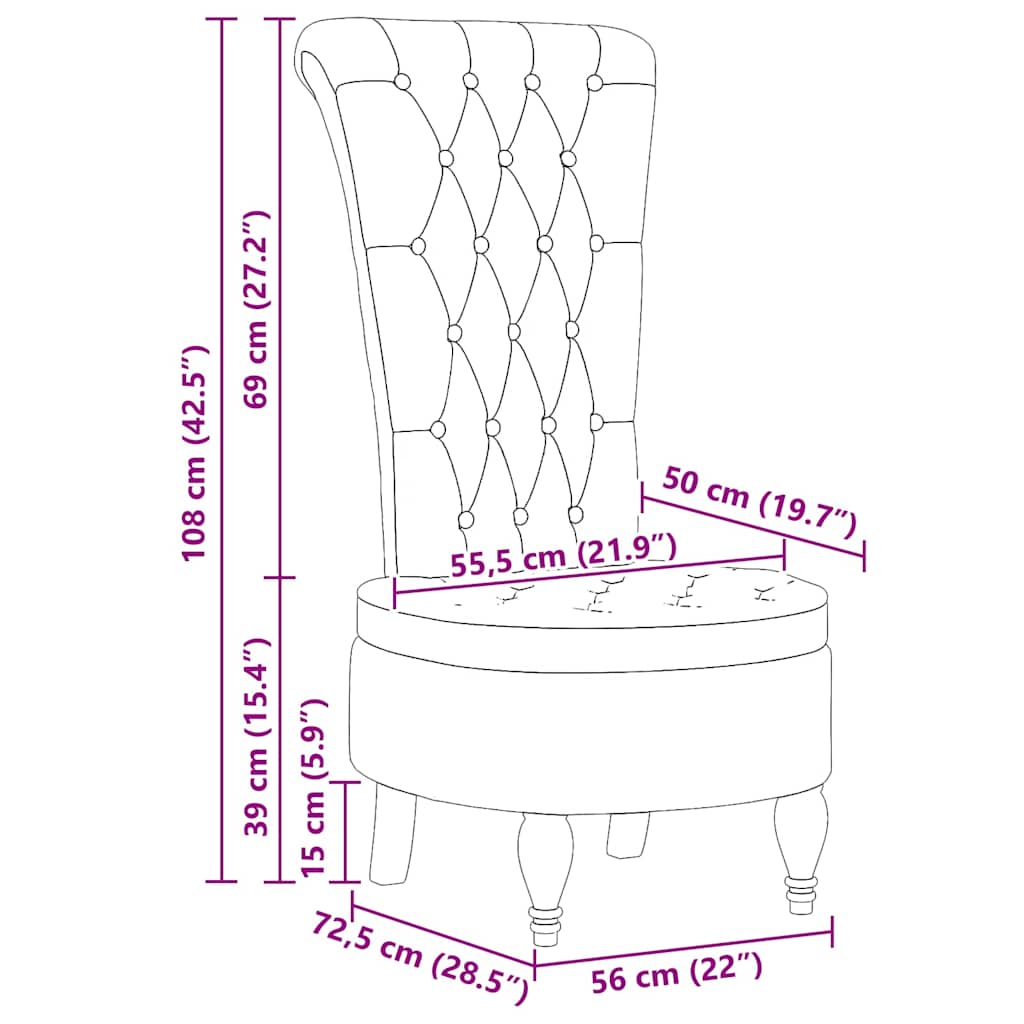 Fauteuil à pantoufle Bleu 56,5 x 70 x 110 cm tissu - XIOS