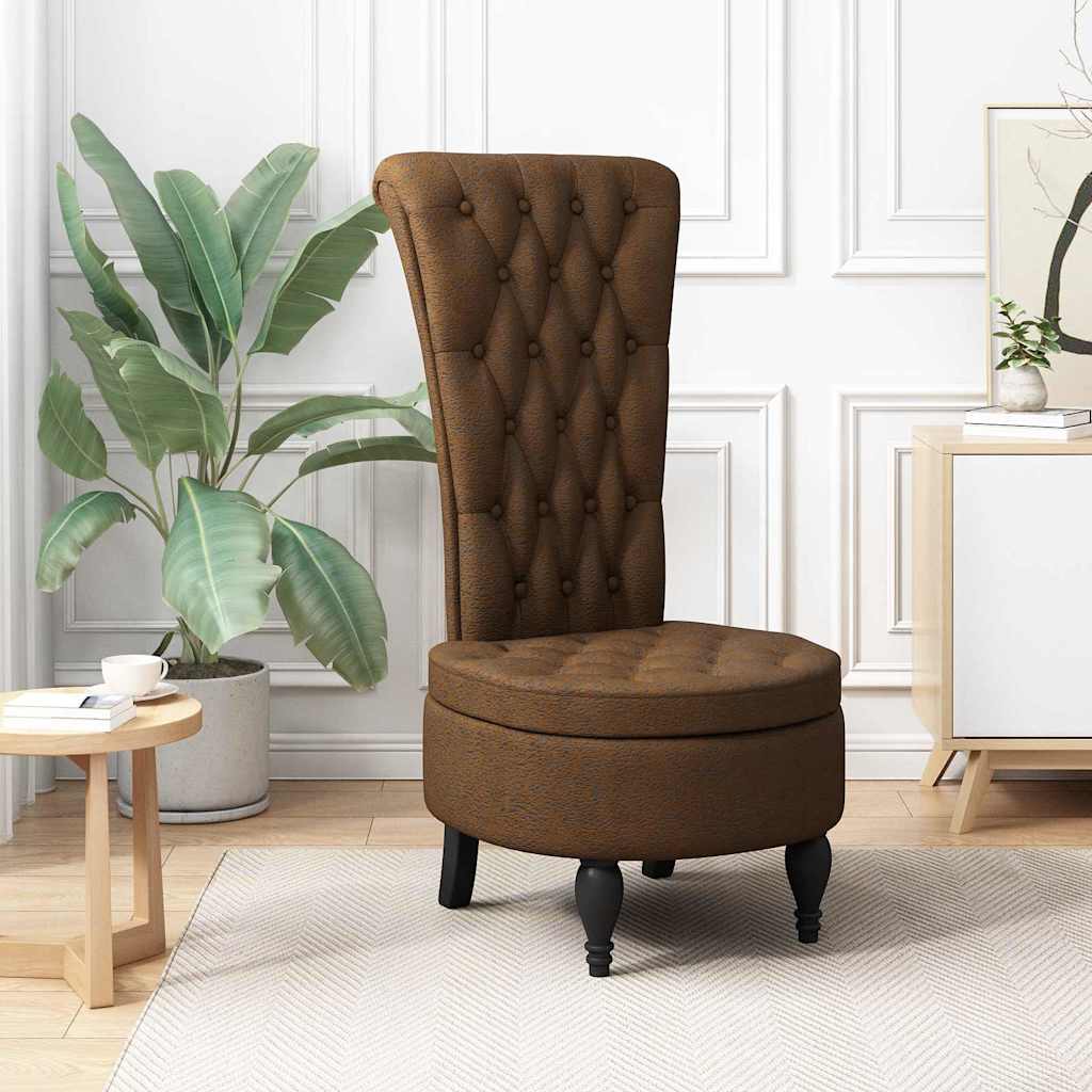 Fauteuil à pantoufle Marron 56,5 x 70 x 110 cm Simili daim - XIOS
