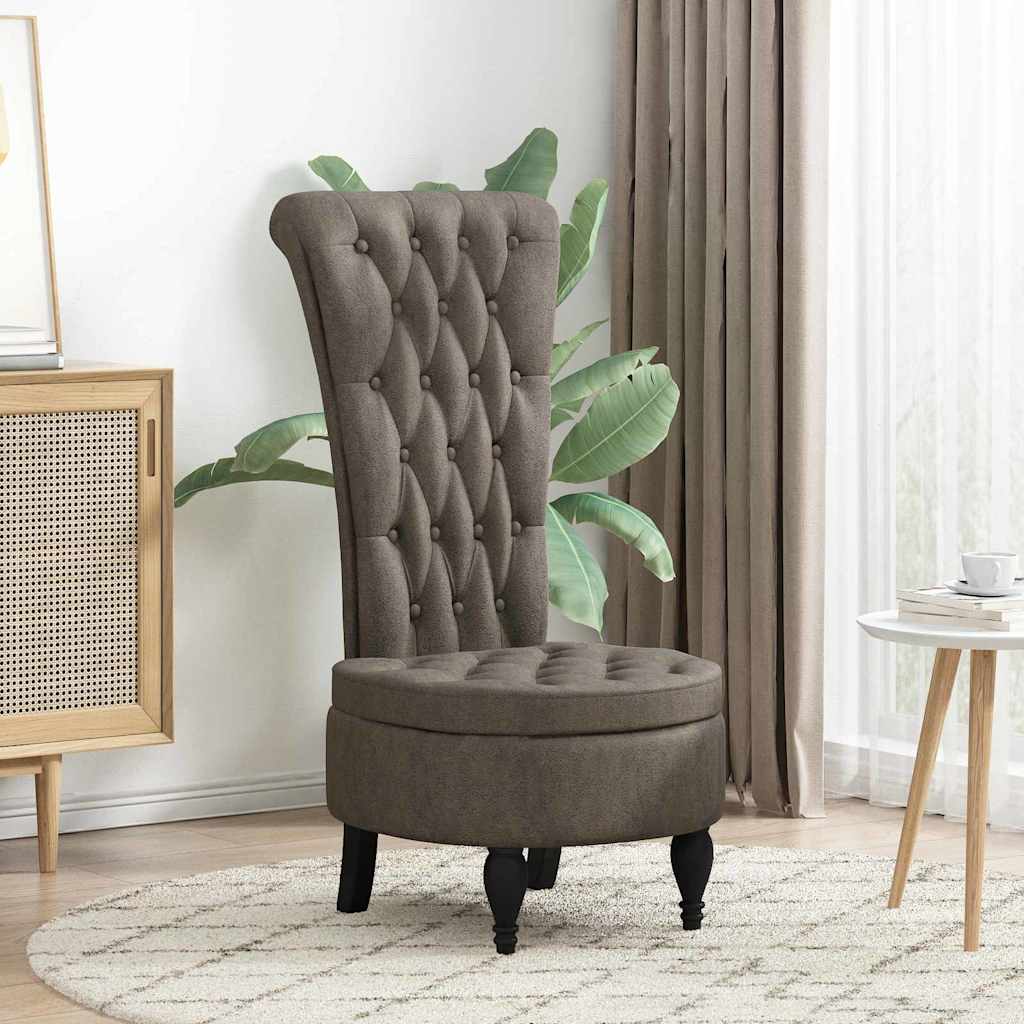 Fauteuil à pantoufle Gris foncé 56,5 x 70 x 110 cm Simili daim - XIOS