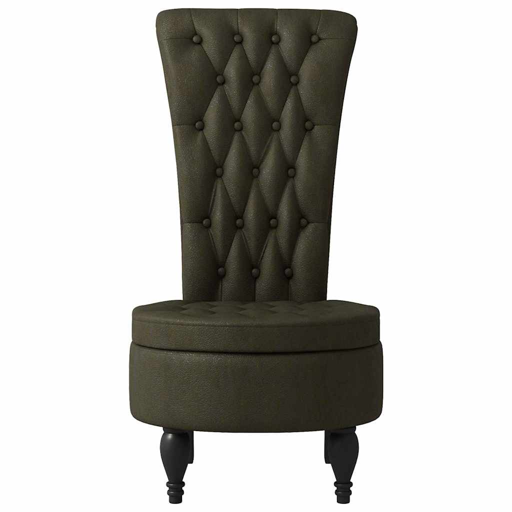 Fauteuil à pantoufle Vert armée 56,5 x 70 x 110 cm Simili daim - XIOS