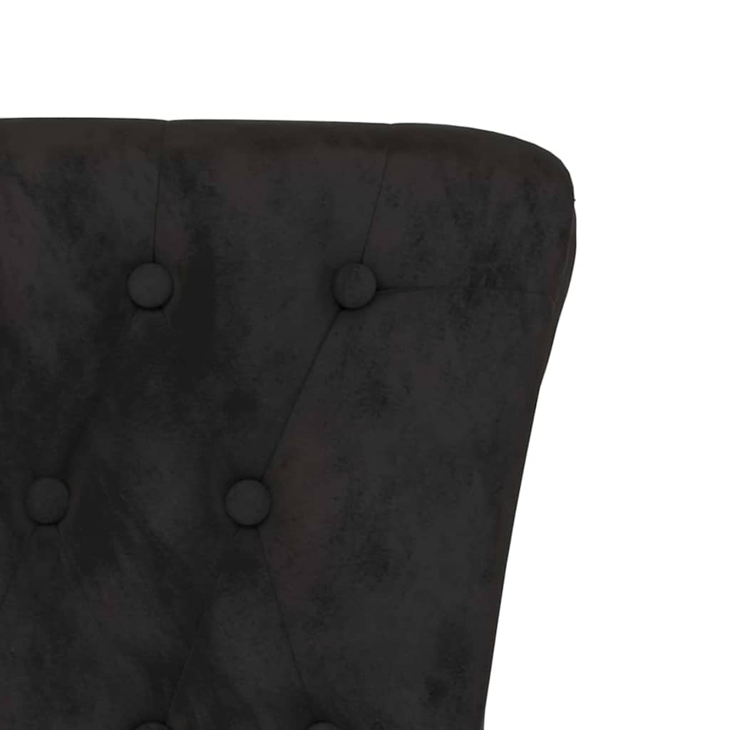 Fauteuil à pantoufle Noir 56,5 x 70 x 110 cm Velours - XIOS