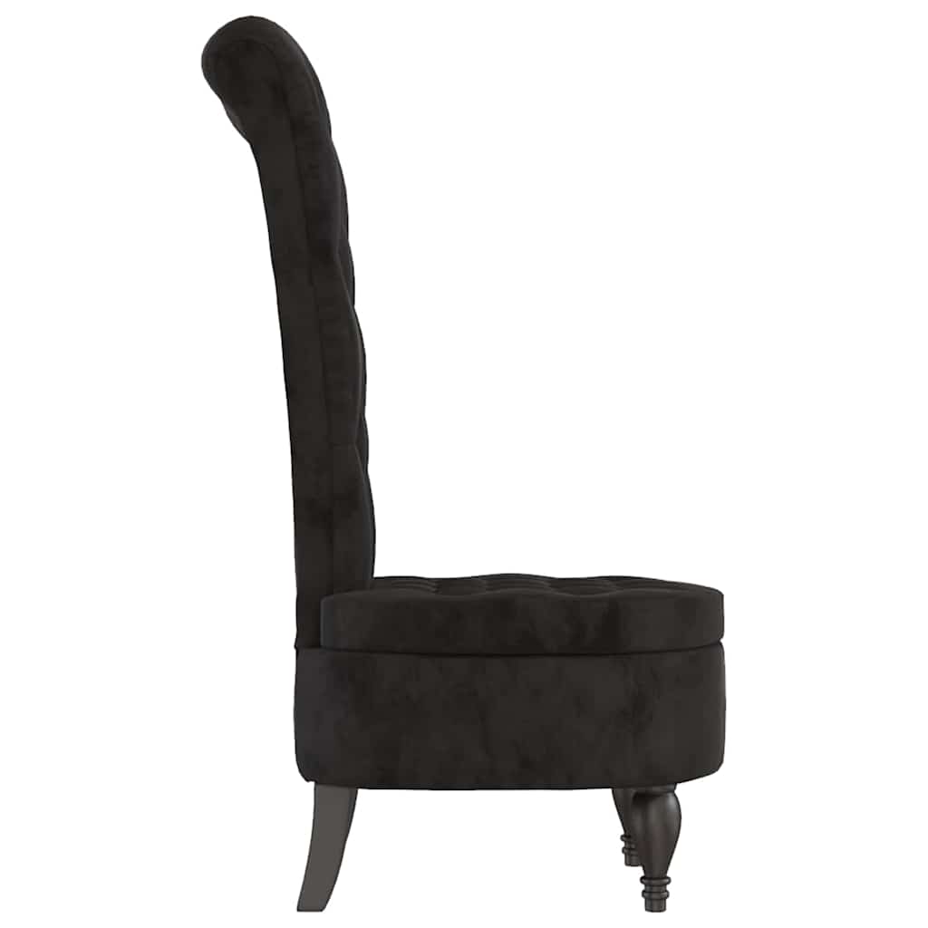 Fauteuil à pantoufle Noir 56,5 x 70 x 110 cm Velours - XIOS