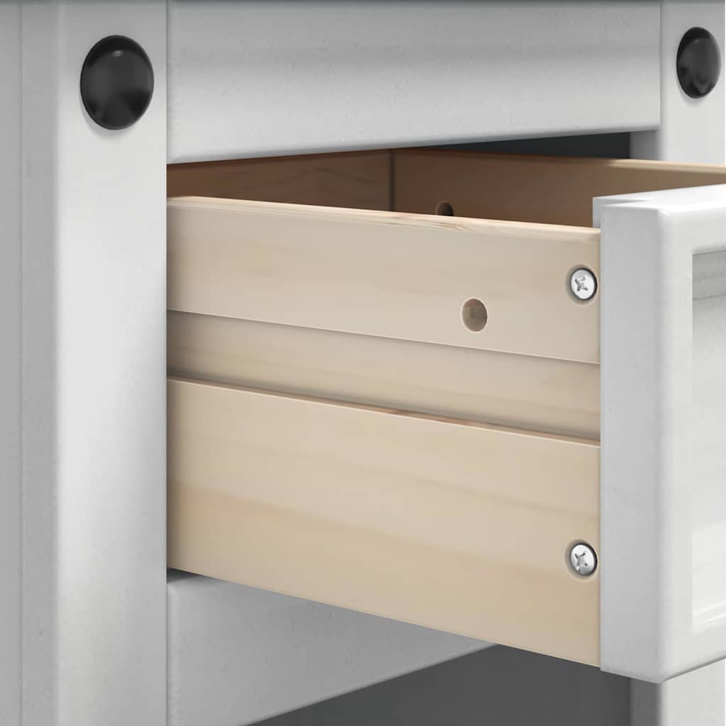 Table de chevet Corona Blanc 35 x 32,5 x 58 cm Pin massif - XIOS