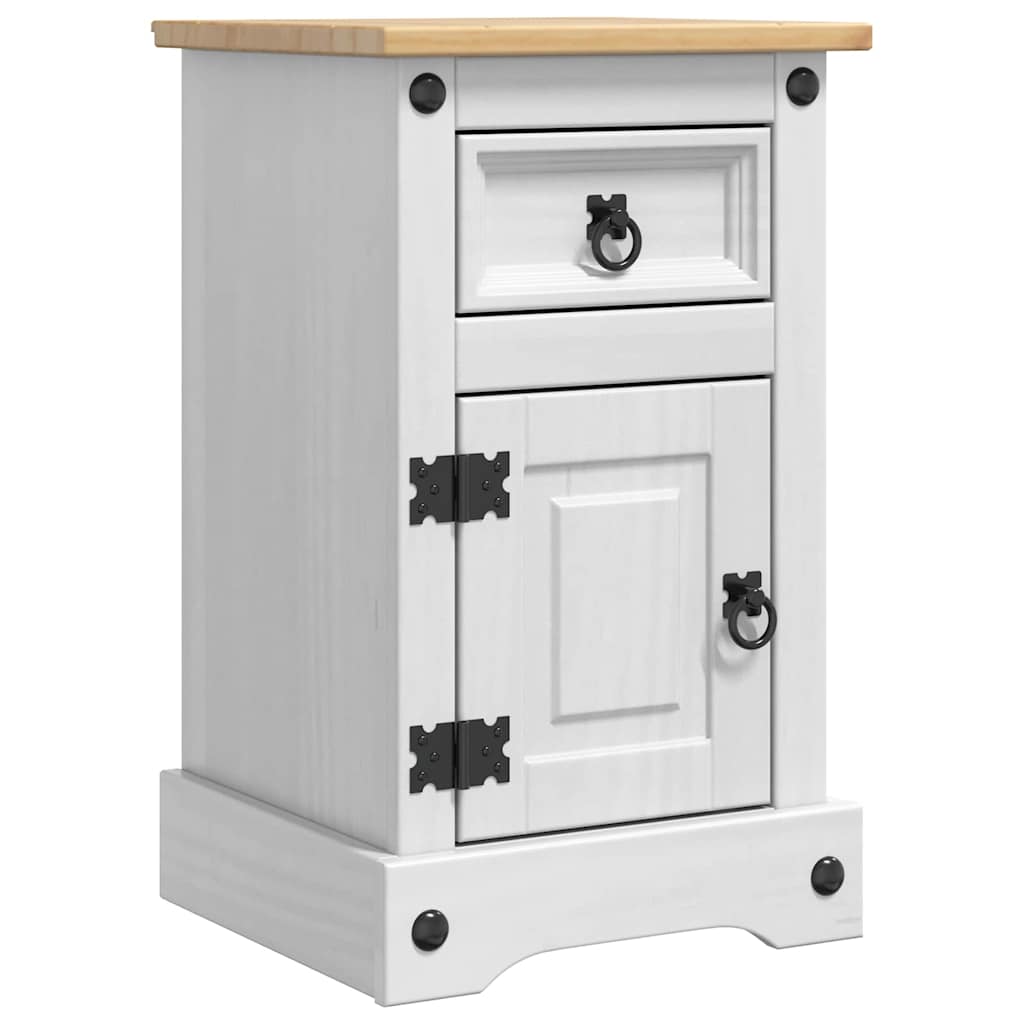 Table de chevet Corona Blanc 35 x 32,5 x 58 cm Pin massif - XIOS