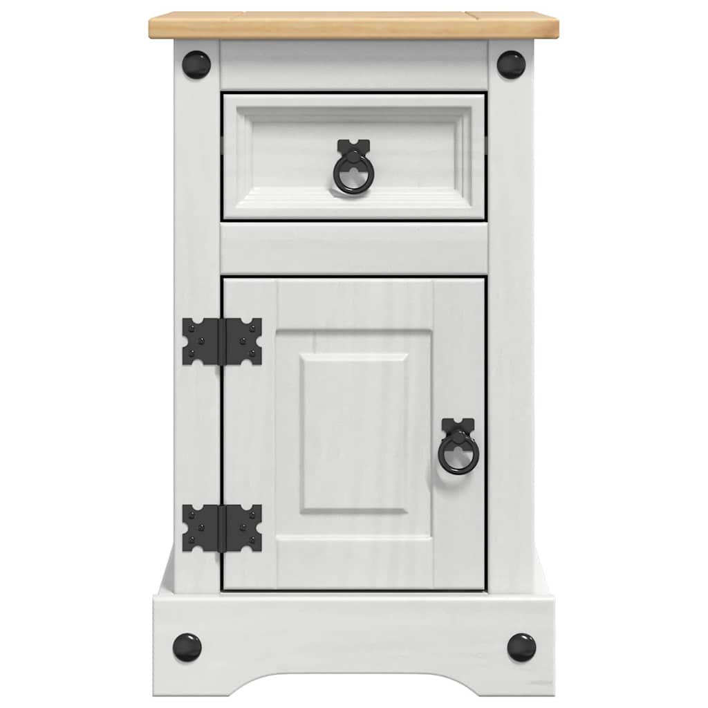Table de chevet Corona Blanc 35 x 32,5 x 58 cm Pin massif - XIOS