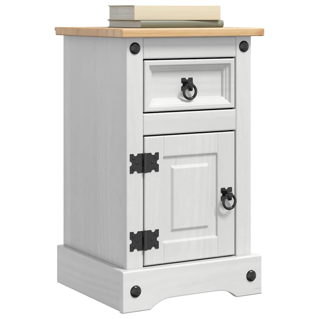 Table de chevet Corona Blanc 35 x 32,5 x 58 cm Pin massif - XIOS