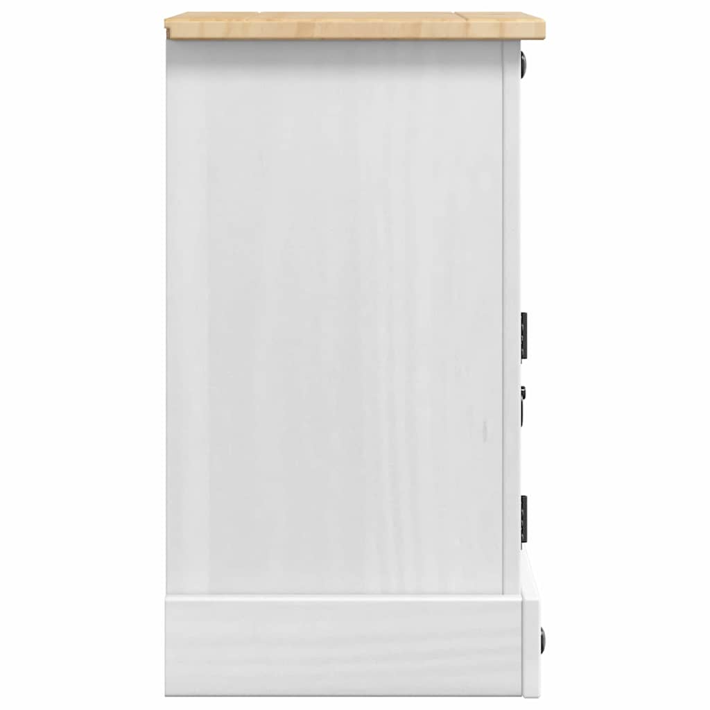 Table de chevet Corona Blanc 35 x 32,5 x 58 cm Pin massif - XIOS