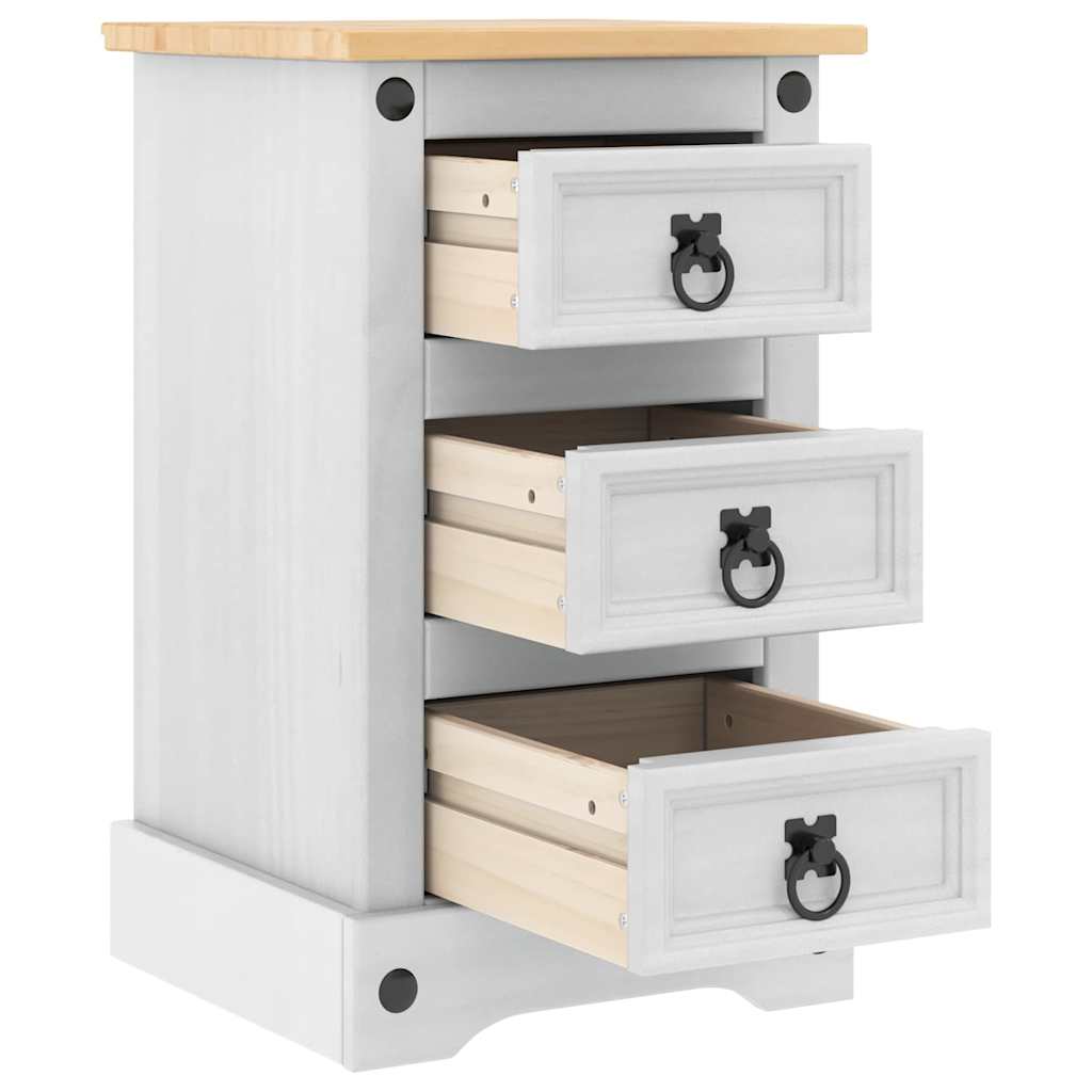 Table de chevet Corona Blanc 35 x 32,5 x 58 cm Pin massif - XIOS