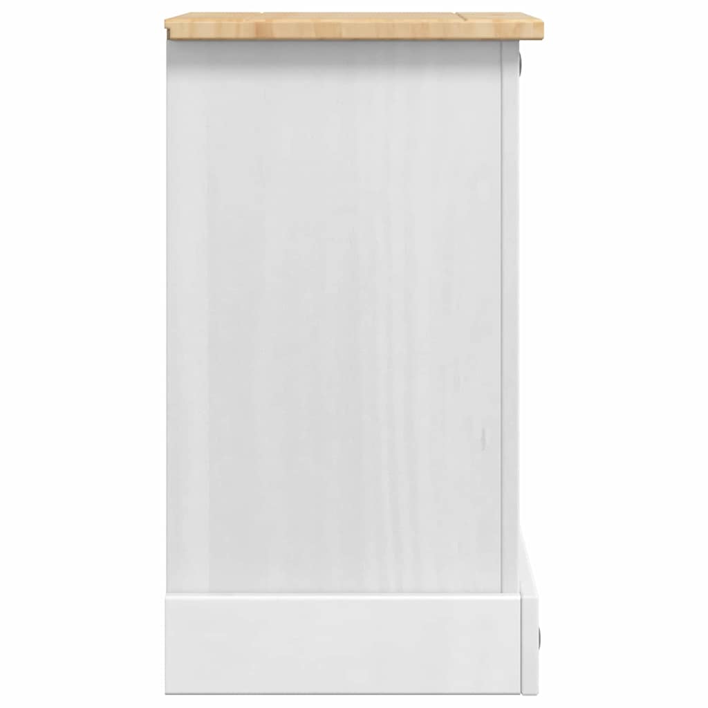 Table de chevet Corona Blanc 35 x 32,5 x 58 cm Pin massif - XIOS