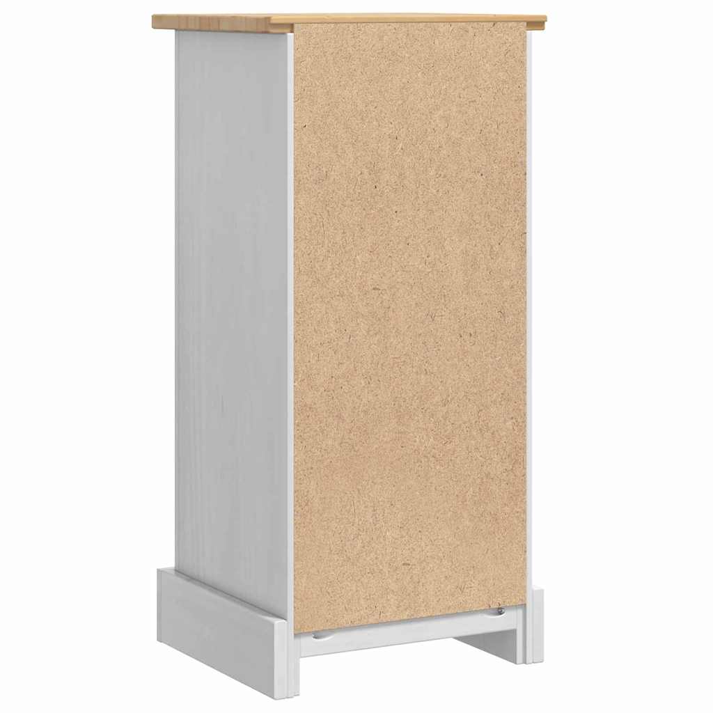 Table de chevet avec tiroir Blanc 35 x 32,5 x 74 cm Pin massif - XIOS