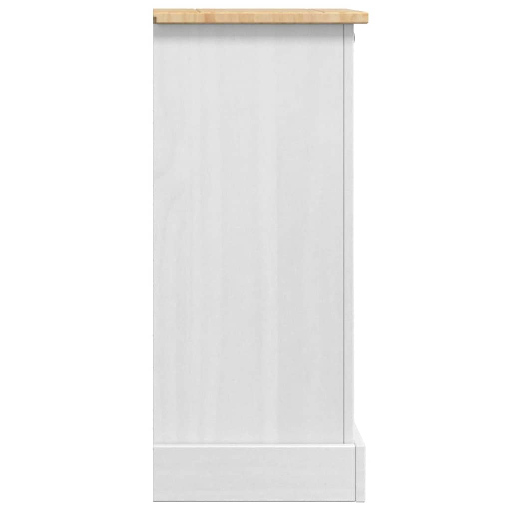 Table de chevet avec tiroir Blanc 35 x 32,5 x 74 cm Pin massif - XIOS