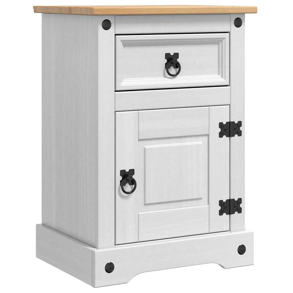 Table de chevet Corona Blanc 45 x 35 x 64 cm Pin massif - XIOS