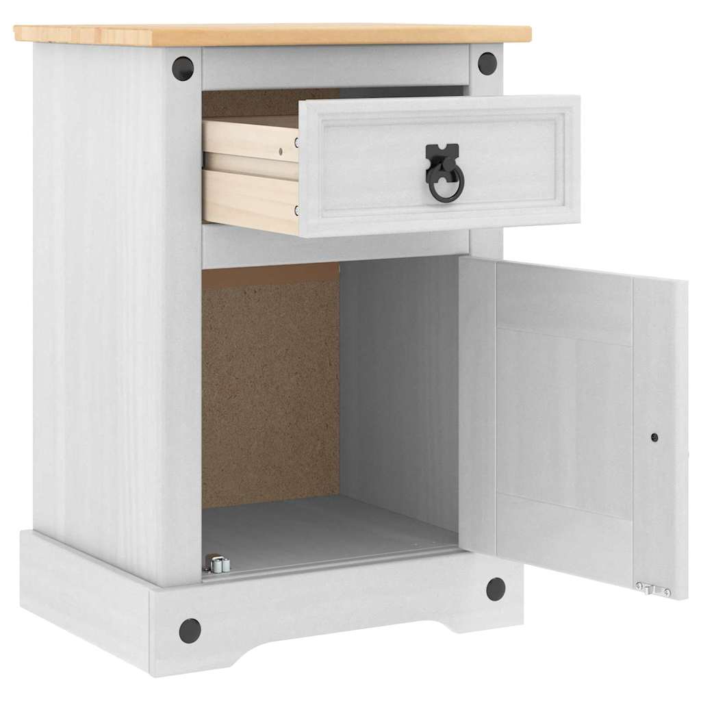 Table de chevet Corona Blanc 45 x 35 x 64 cm Pin massif - XIOS
