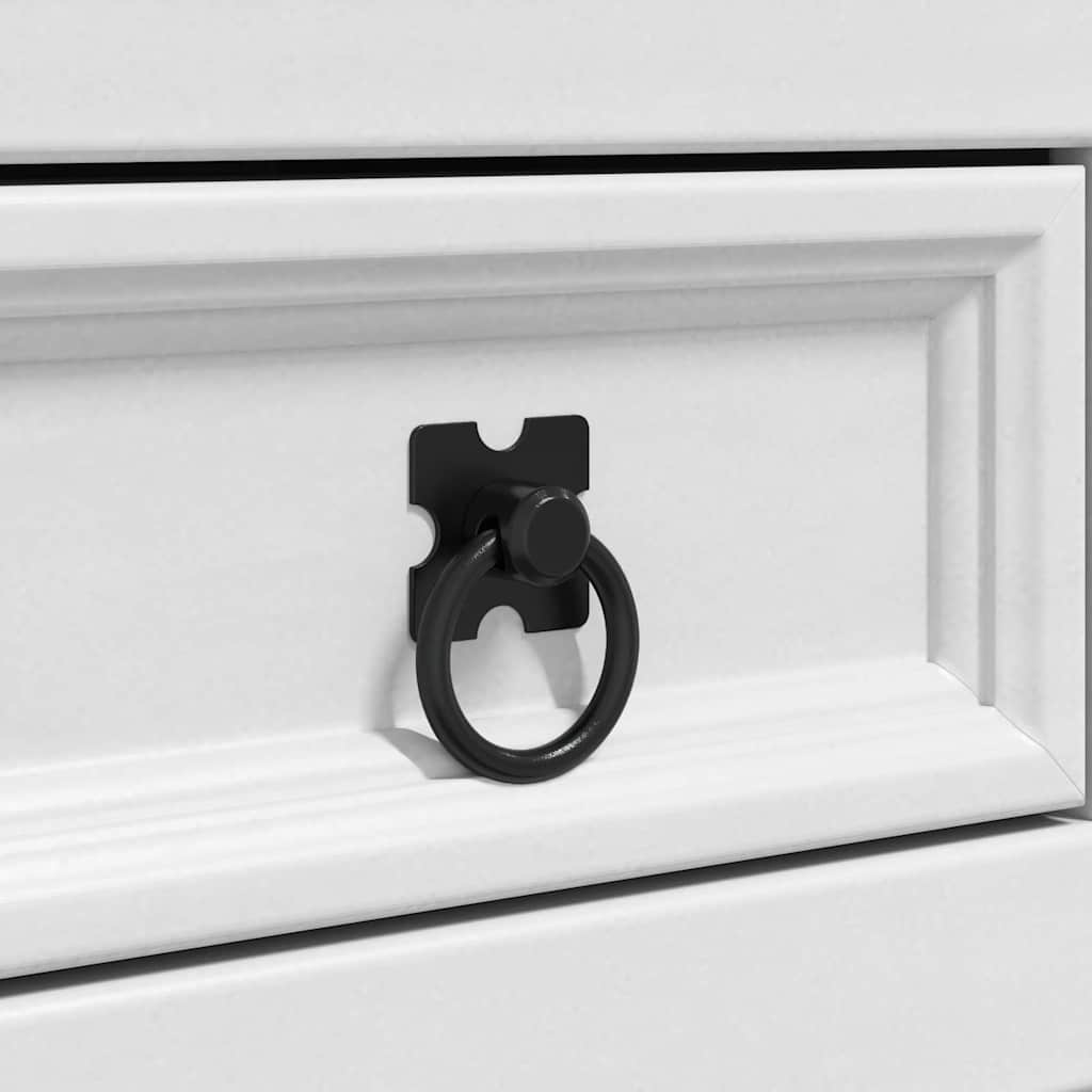 Table de chevet avec tiroir Blanc 45 x 35 x 64 cm Pin massif - XIOS