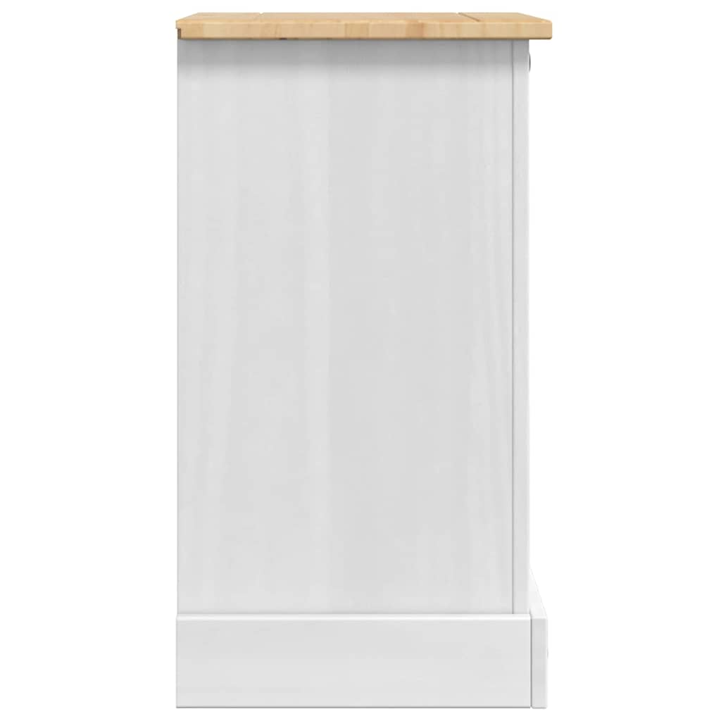 Table de chevet avec tiroir Blanc 45 x 35 x 64 cm Pin massif - XIOS