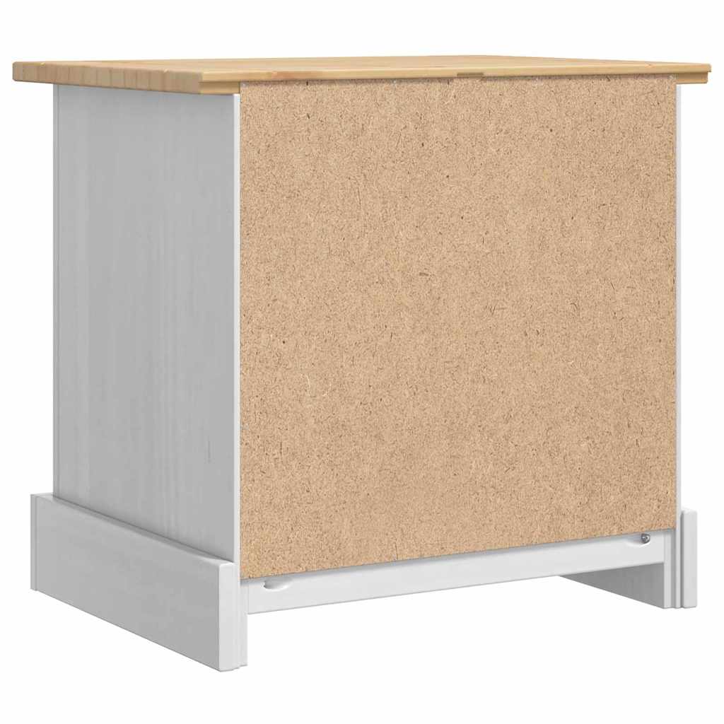 Table de chevet avec tiroir Blanc 53 x 39 x 47 cm Pin massif - XIOS
