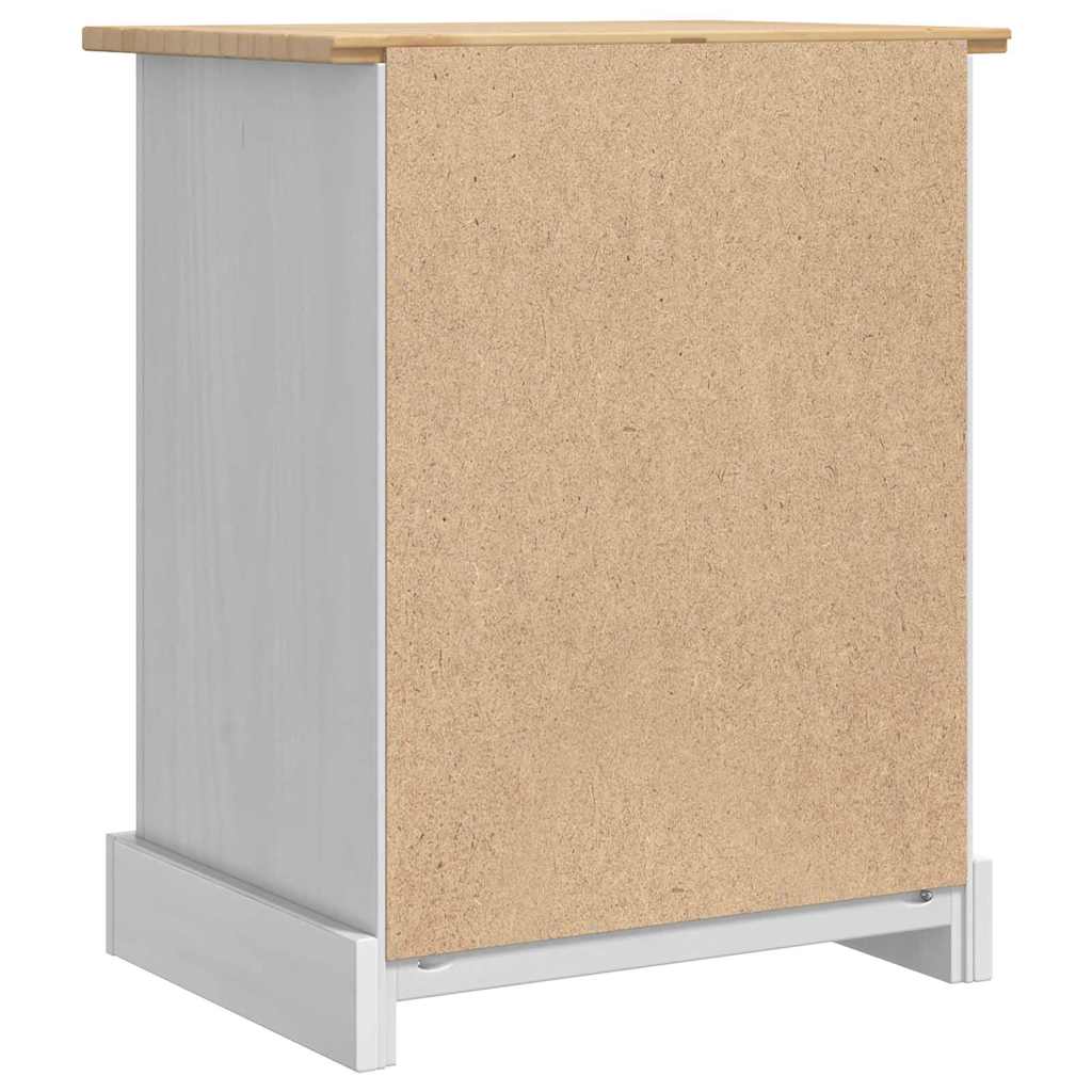 Table de chevet avec tiroir Blanc 53 x 39 x 66 cm Pin massif - XIOS