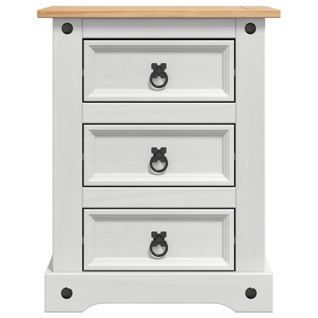 Table de chevet avec tiroir Blanc 53 x 39 x 66 cm Pin massif - XIOS