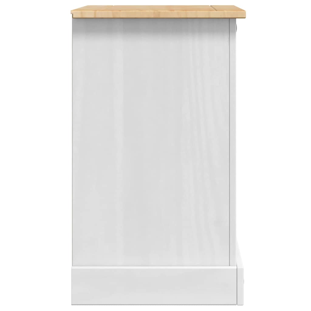 Table de chevet avec tiroir Blanc 53 x 39 x 66 cm Pin massif - XIOS