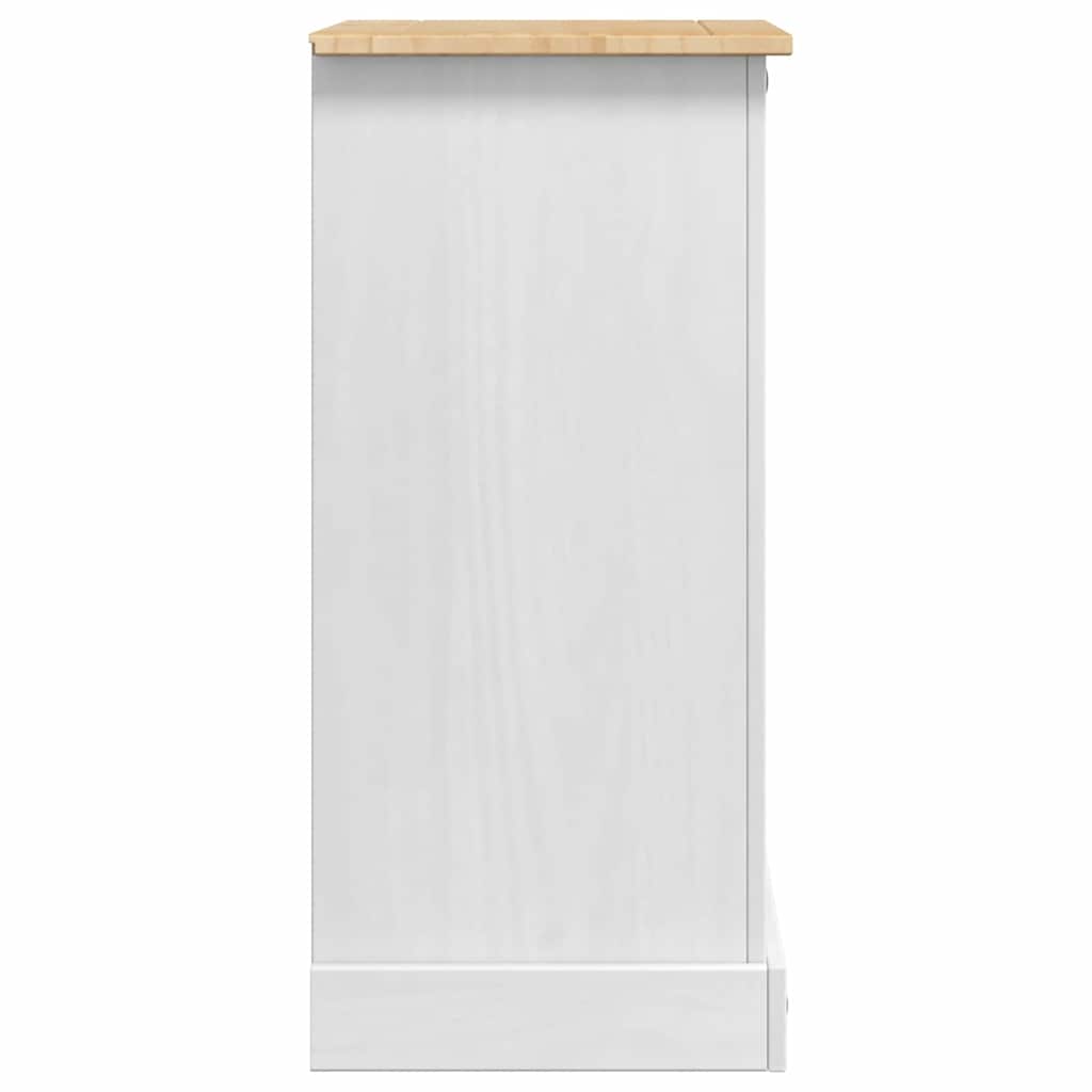 Table de chevet avec tiroir Blanc 53 x 39 x 84 cm Pin massif - XIOS