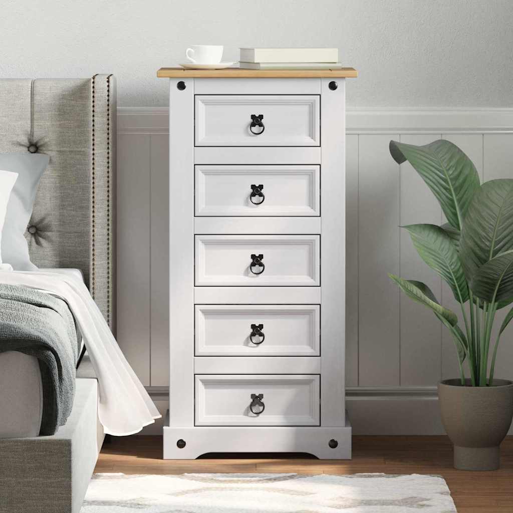 Table de chevet Corona Blanc 53 x 39 x 103 cm Pin massif - XIOS