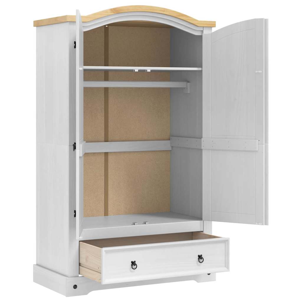 Armoire avec tiroir Blanc 101 x 52 x 170 cm Pin massif - XIOS