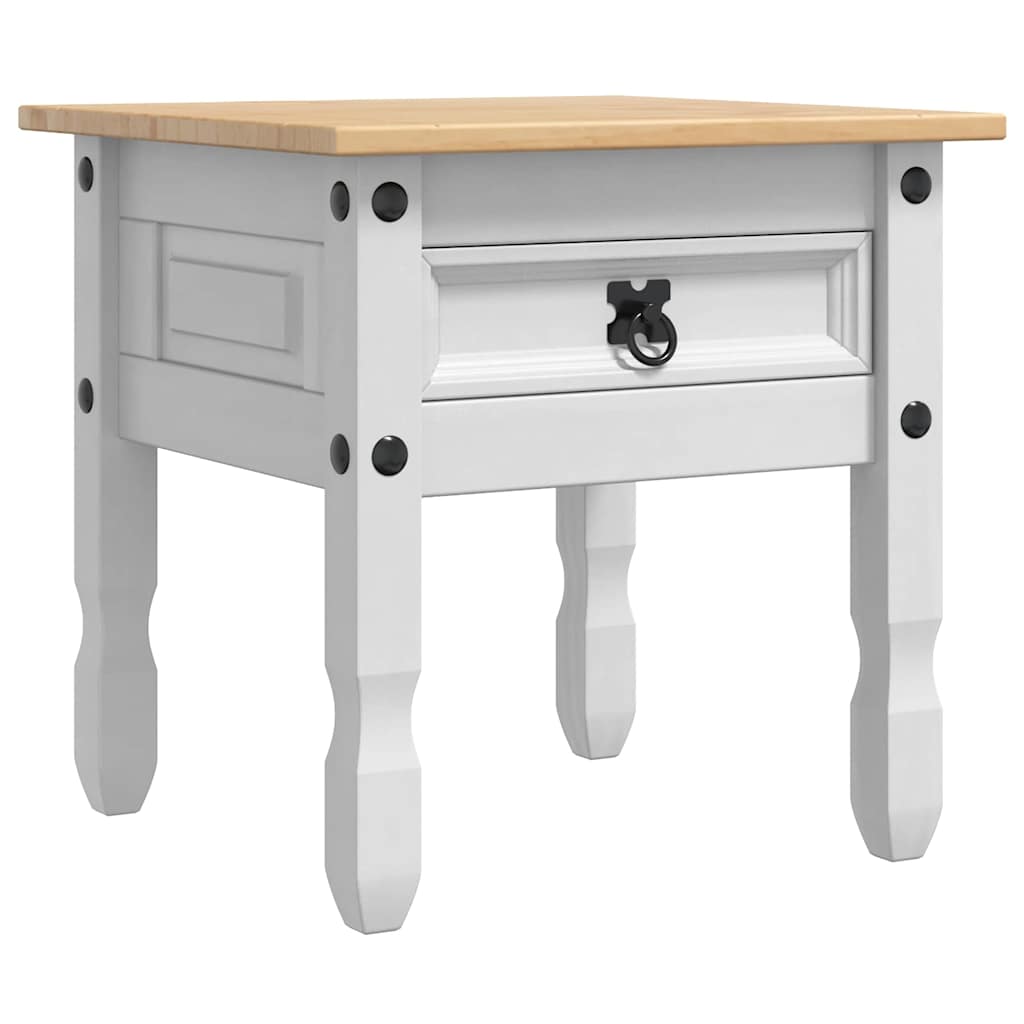 Table d'appoint avec tiroir Blanc 50 x 50 x 50 cm Pin massif - XIOS