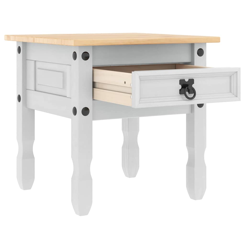 Table d'appoint avec tiroir Blanc 50 x 50 x 50 cm Pin massif - XIOS