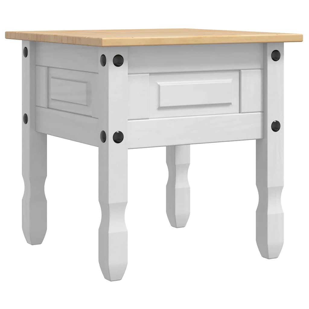 Table d'appoint avec tiroir Blanc 50 x 50 x 50 cm Pin massif - XIOS