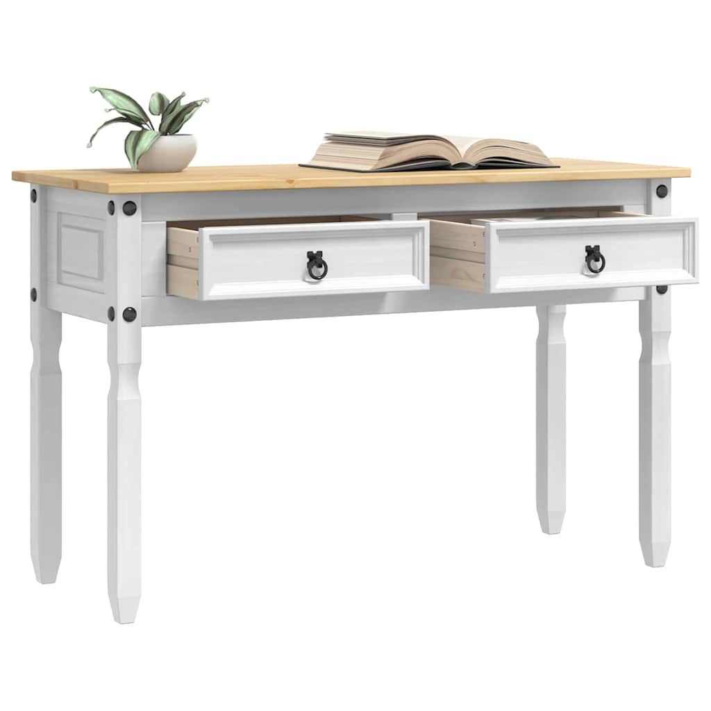 Table d'appoint avec tiroir Blanc 115 x 46 x 73 cm Pin massif - XIOS