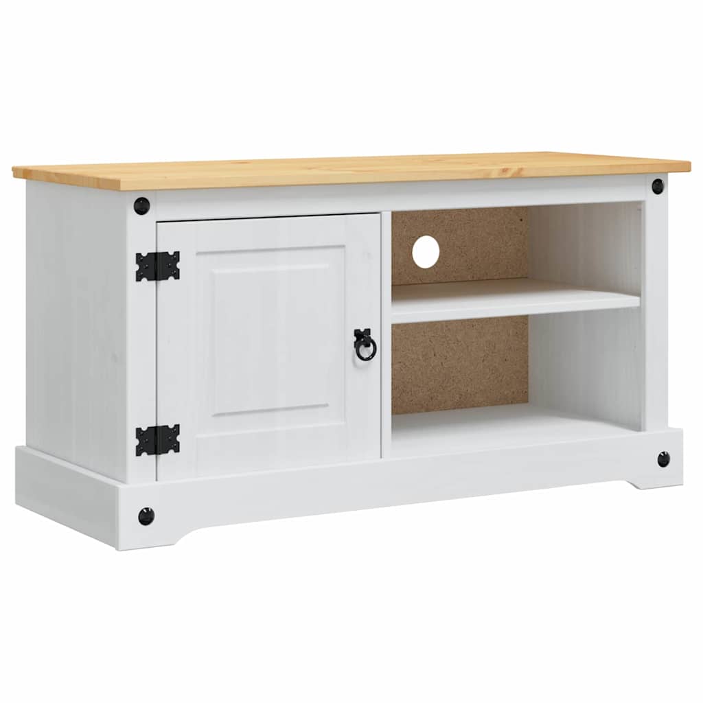 Meuble TV Corona Blanc 100 x 40 x 52 cm Pin massif - XIOS