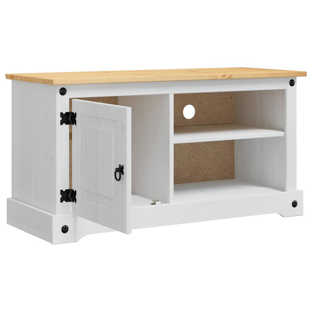 Meuble TV Corona Blanc 100 x 40 x 52 cm Pin massif - XIOS