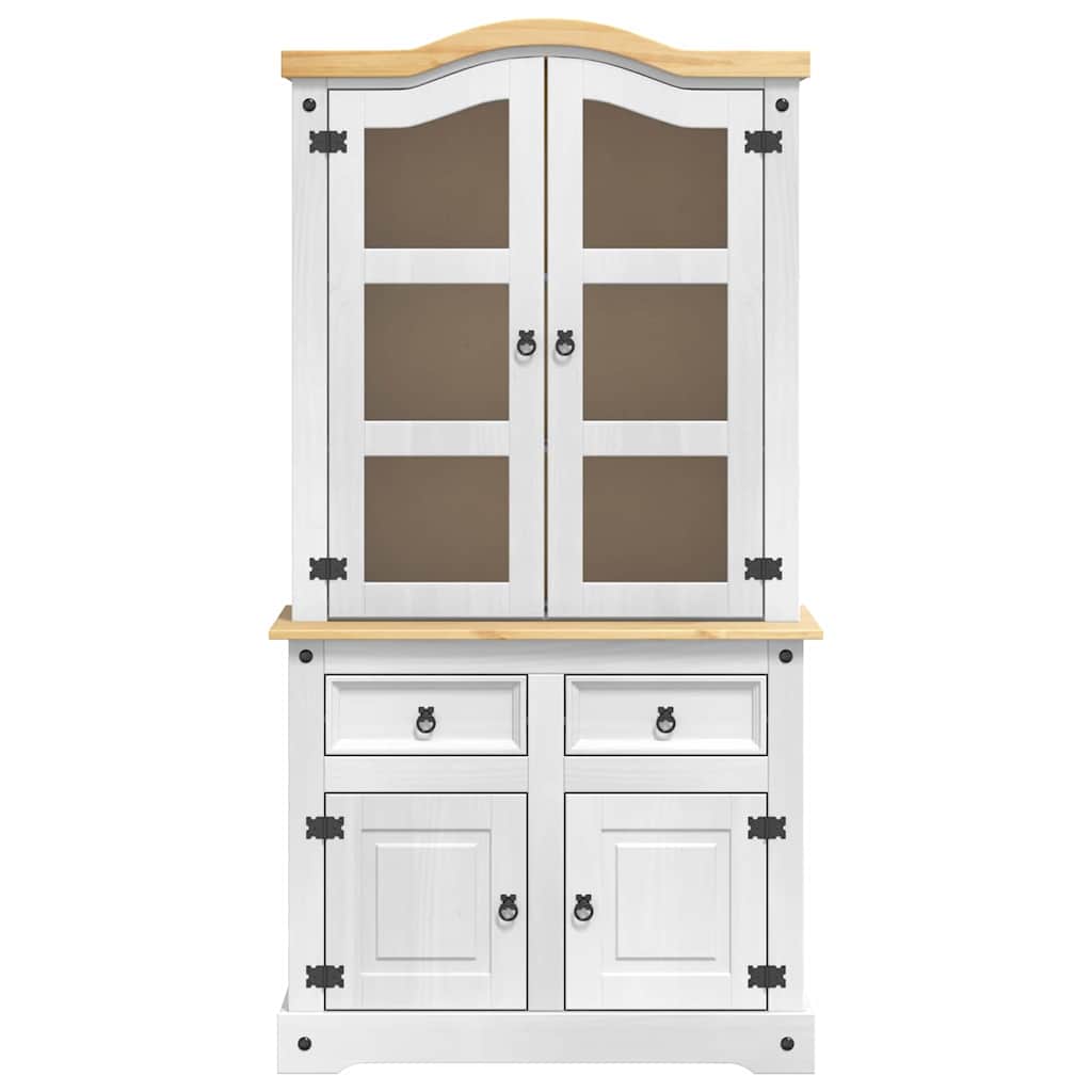Buffet avec tiroir Corona Blanc 100 x 48,5 x 179 cm Pin massif - XIOS
