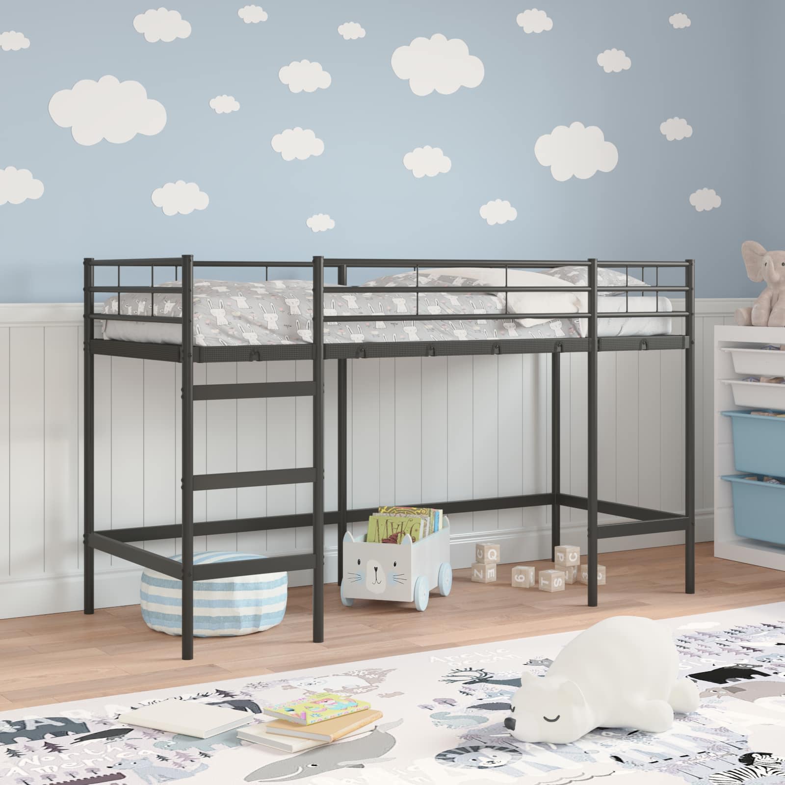 Lit mezzanine pour enfants Noir 75 x 190 cm - XIOS