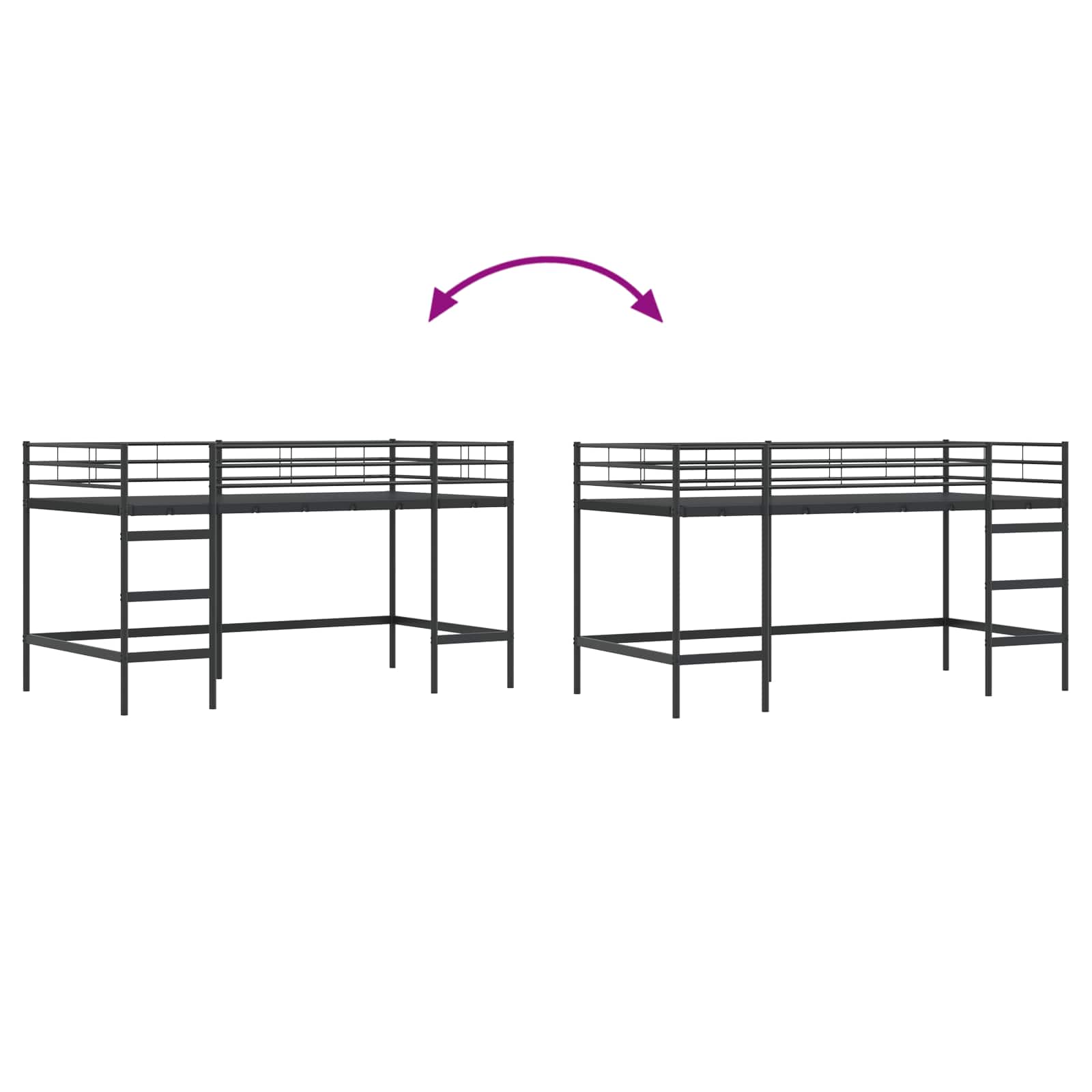 Lit mezzanine pour enfants Noir 90 x 201 cm - XIOS