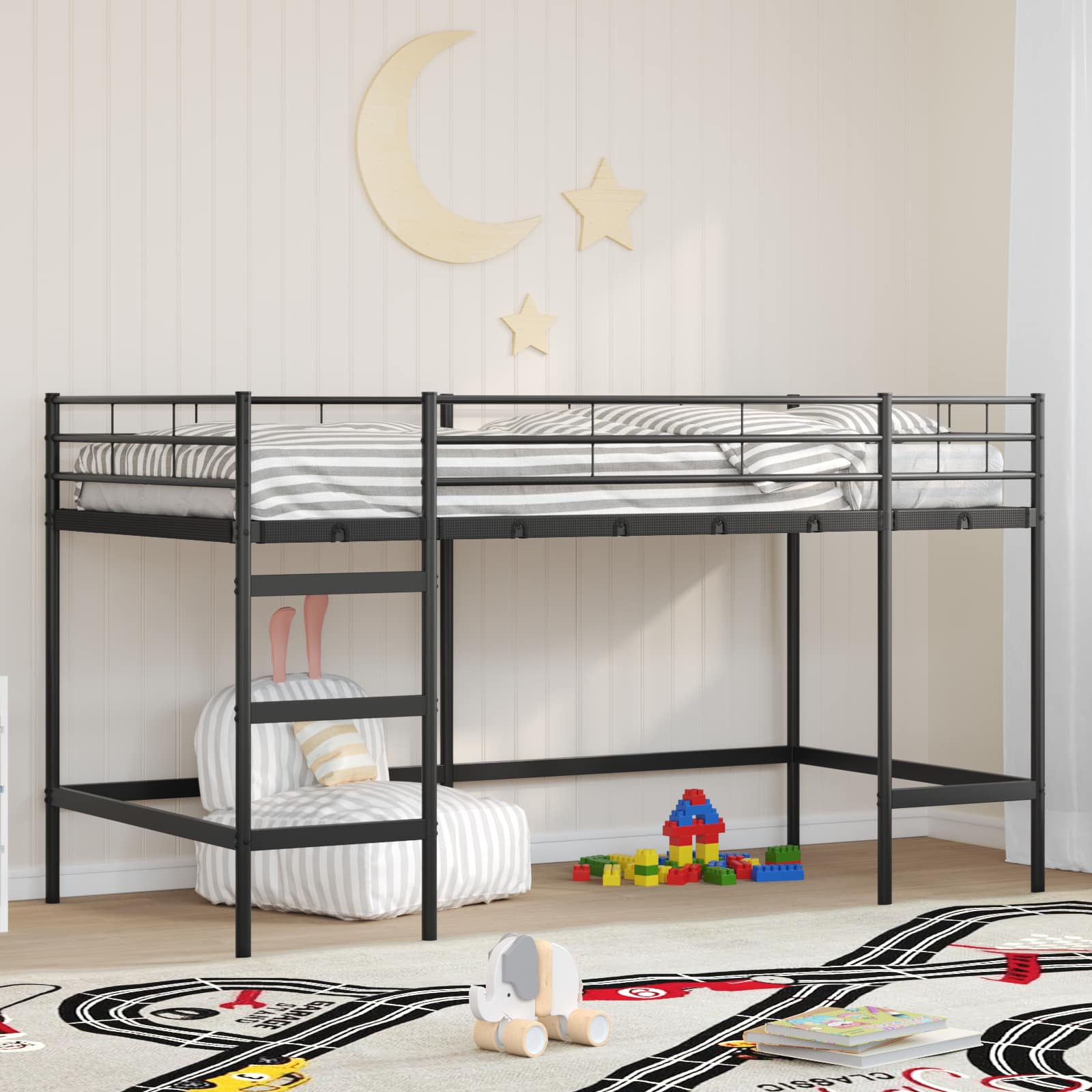 Lit mezzanine pour enfants Noir 100 x 201 cm - XIOS