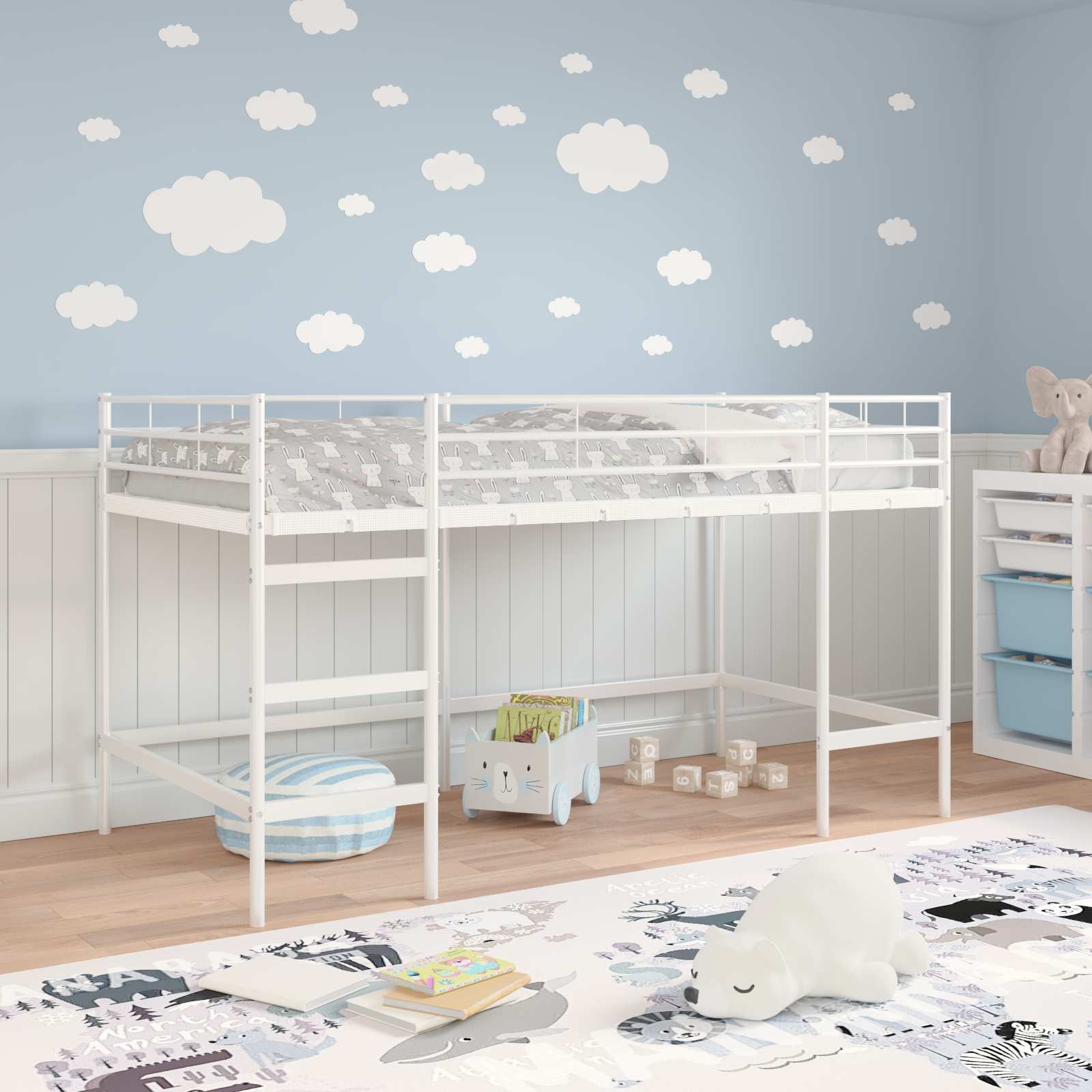 Lit mezzanine pour enfants Blanc 90 x 201 cm - XIOS