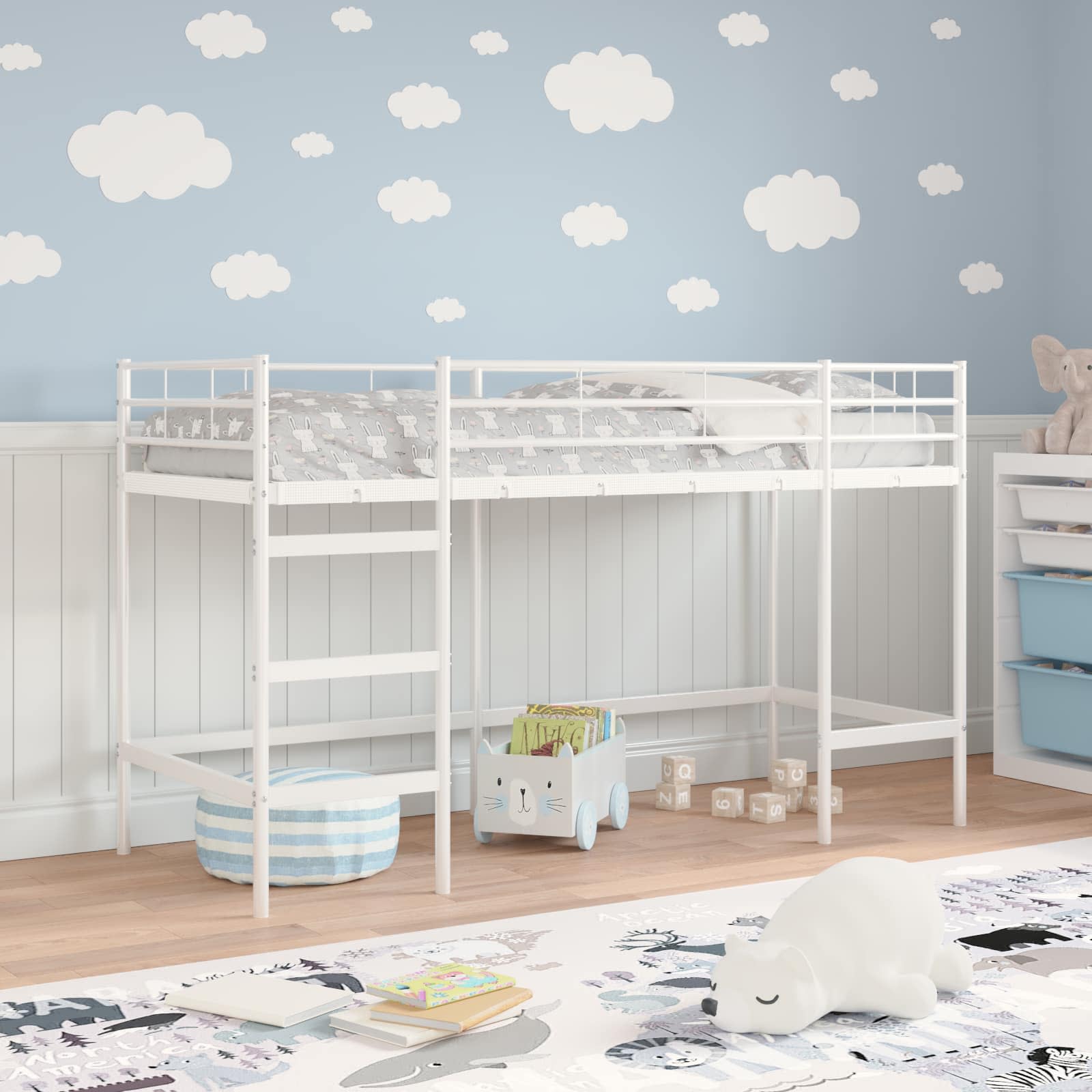 Lit mezzanine pour enfants Blanc 100 x 190 cm - XIOS