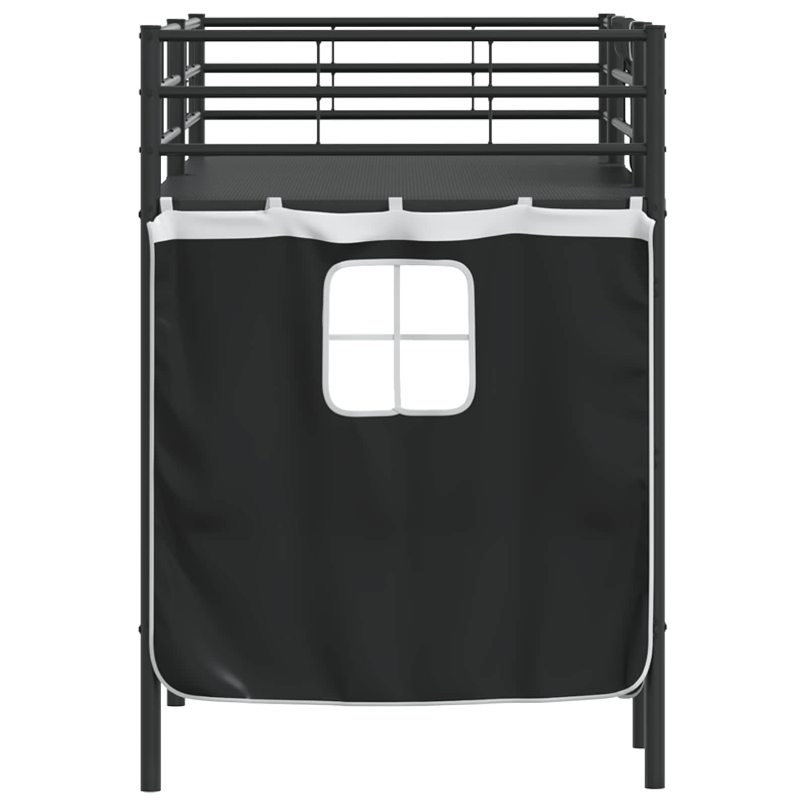 Cadre de Lit Mezzanine pour Enfants avec Rideaux Noir - XIOS