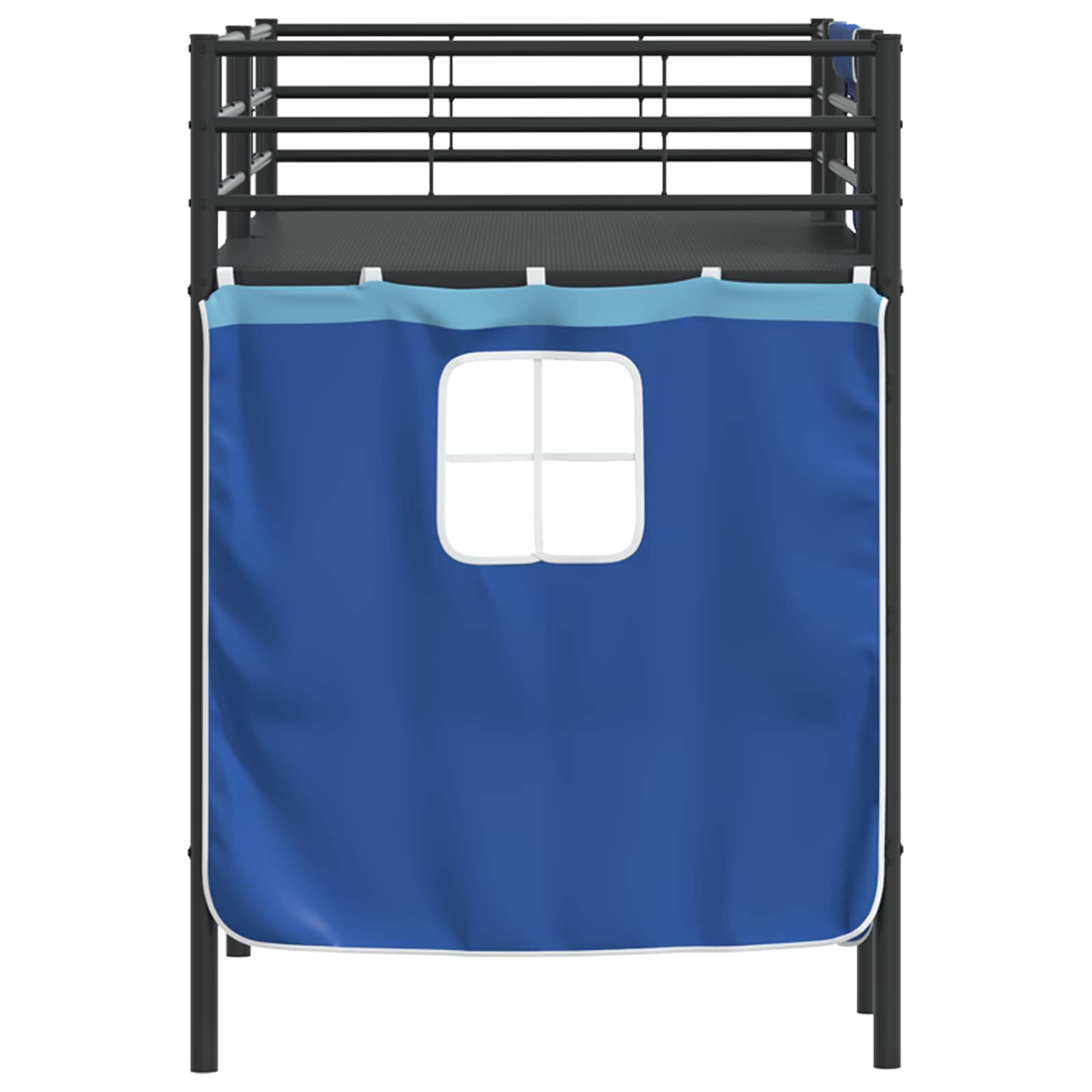 Cadre de Lit Mezzanine pour Enfants avec Rideaux Noir et Bleu - XIOS
