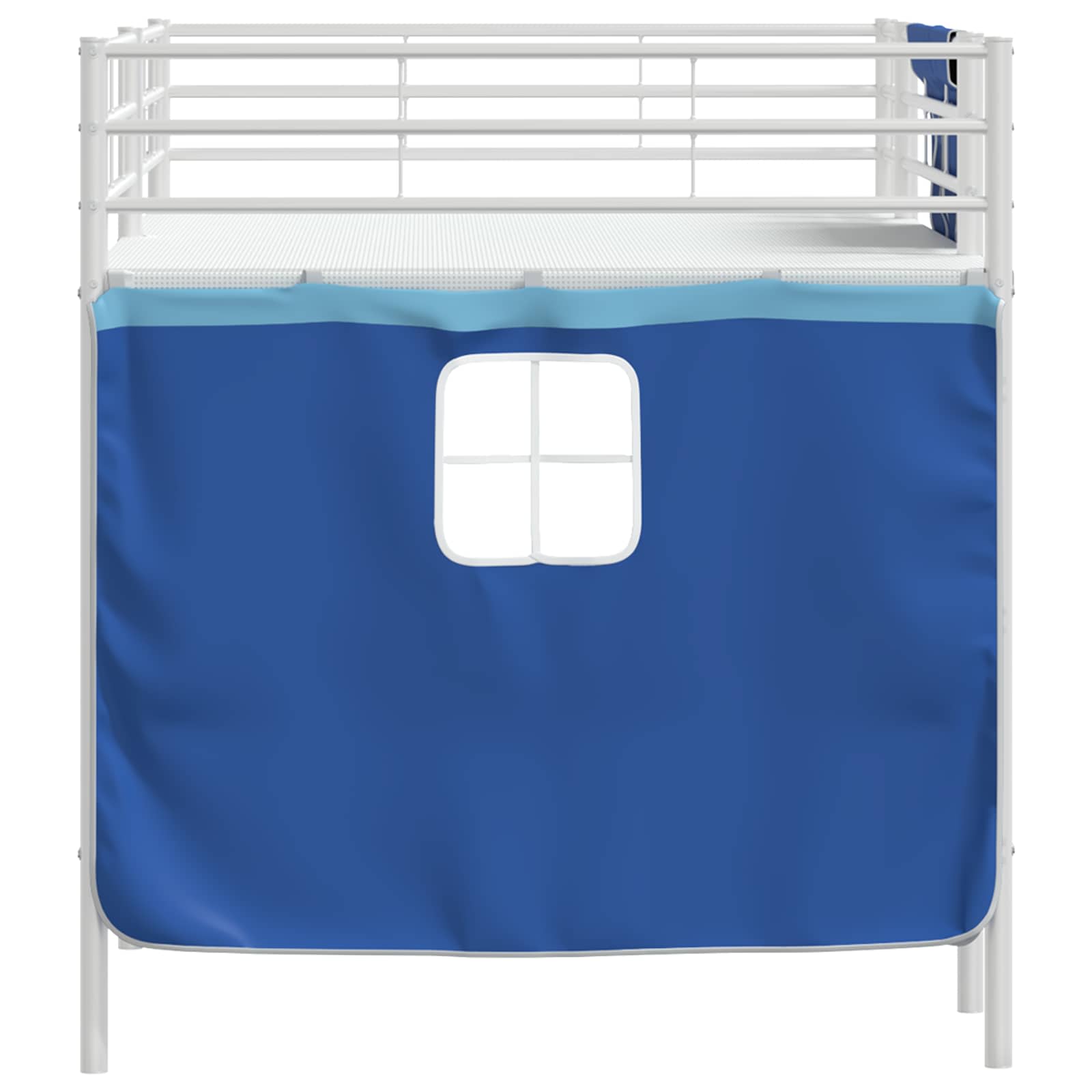 Cadre de Lit Mezzanine pour Enfants avec Rideaux Blanc et Bleu - XIOS