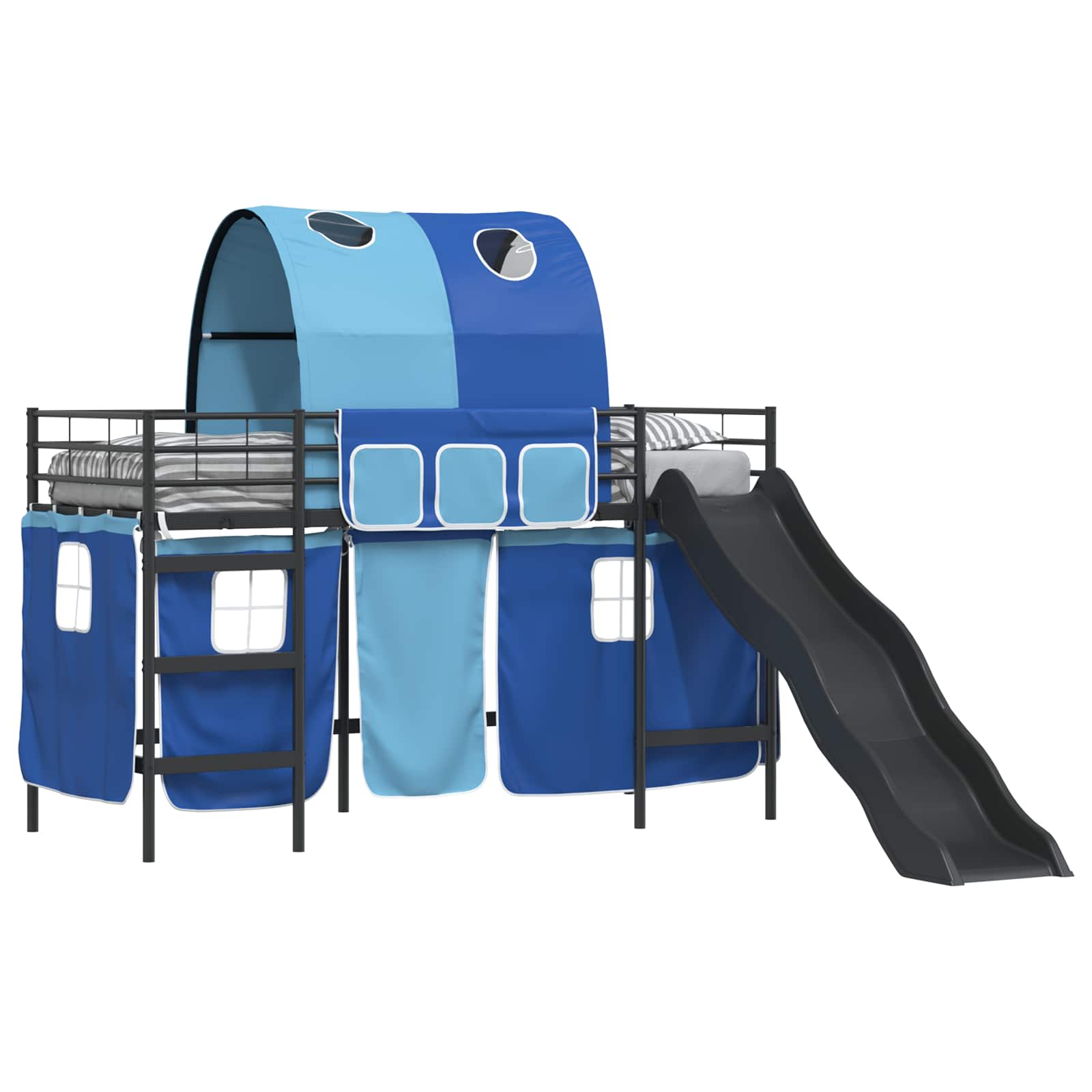 Lit mezzanine pour enfants Noir et Bleu 75 x 190 cm Métал - XIOS