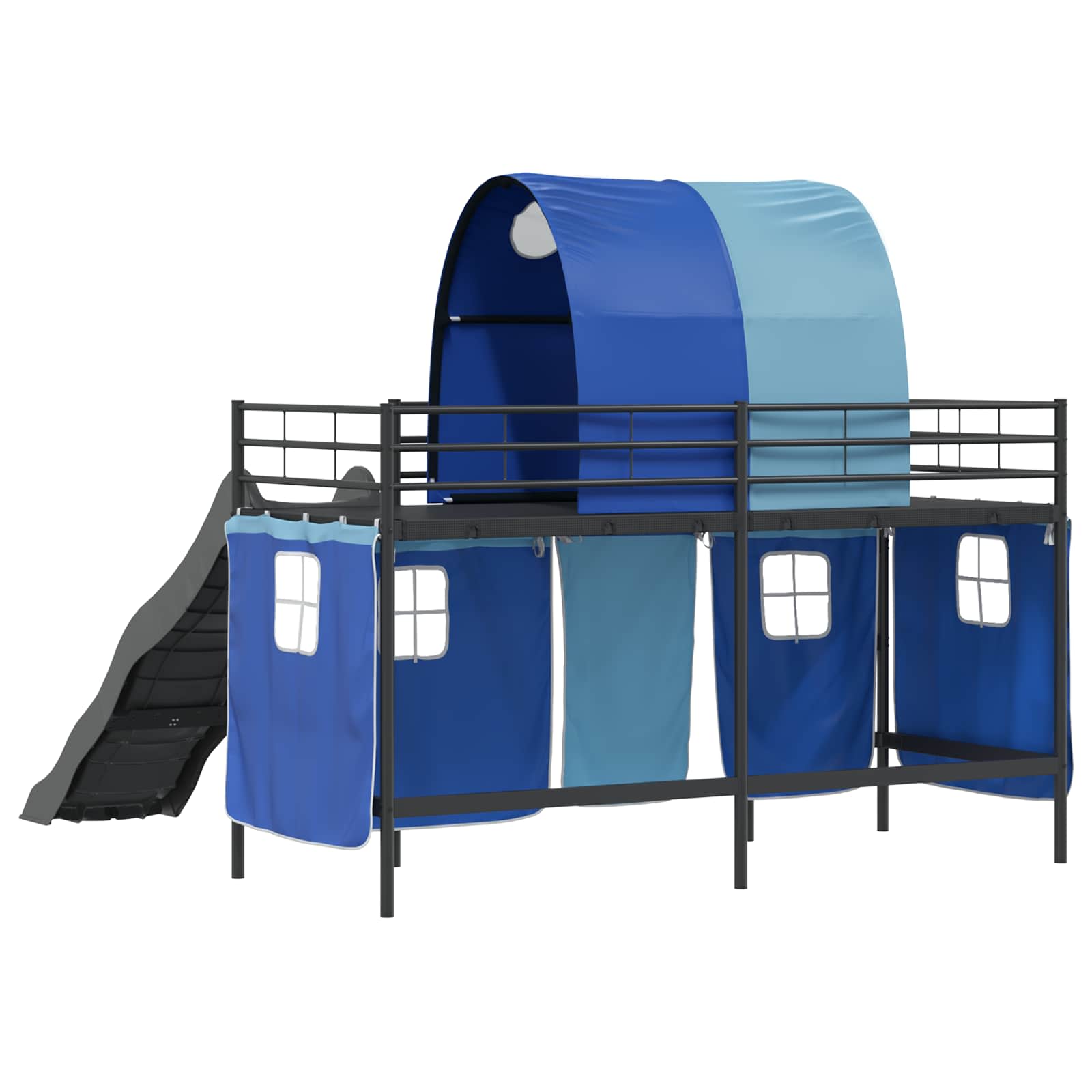 Lit mezzanine pour enfants Noir et Bleu 100 x 190 cm Métал - XIOS